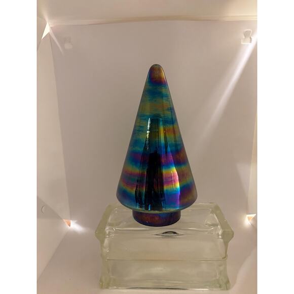Vintage Peacock Iridescent Blown Glass Tree - Picture 3 of 10